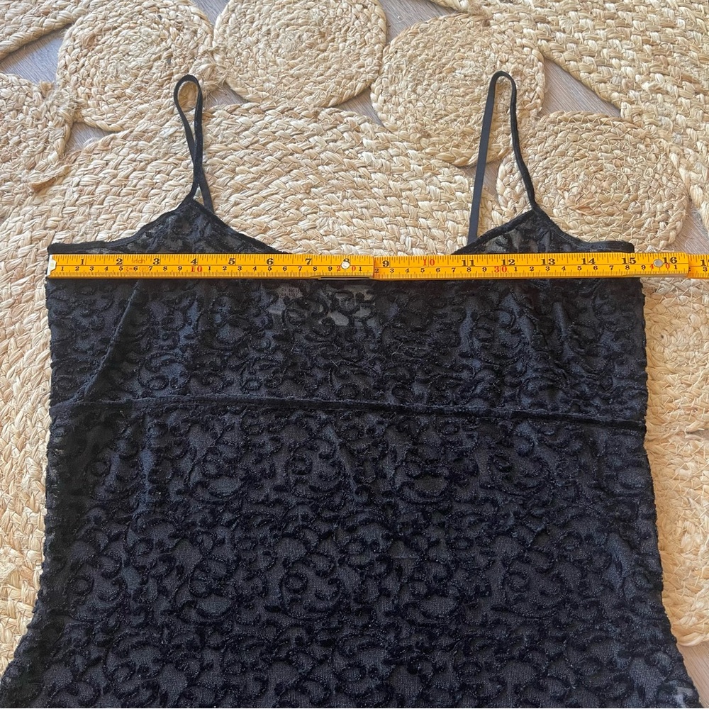 Women's Vintage DKNY Size S Velvet Sheer Cami Tank Top - Picture 5 of 6